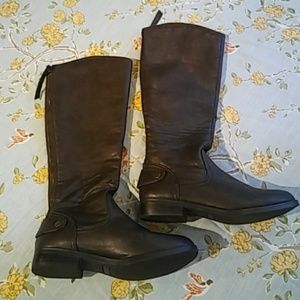 Trifecta brown "leather" riding boots zipper sz 7M